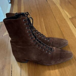 Vagabond Shoemakers for Free People Joyce Brown Suede Lace Up Boots - Size 40
